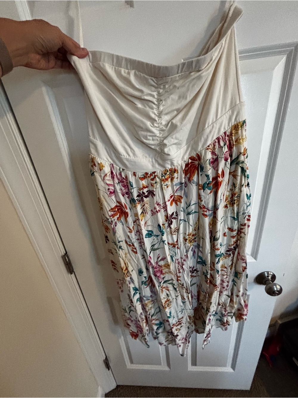 torrid Cream Strapless Floral Sundress with Multicolor Blooms